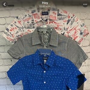 Boys Casual Shirts in Blue, Gray, and White sz 7-8